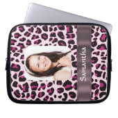 Pink Leopard-Druckvorlage Laptopschutzhülle (Vorderseite)