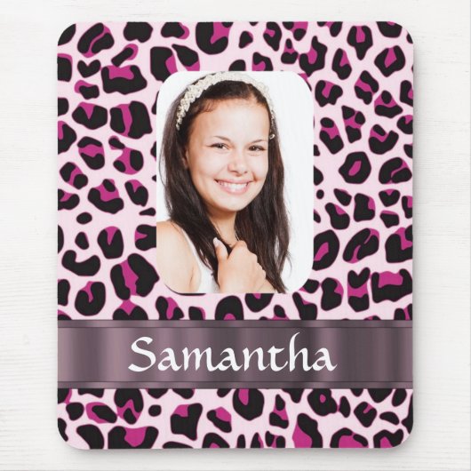 Pink Leopard-Druckvorlage Mousepad (Vorne)