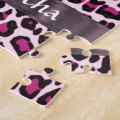 Pink Leopard-Druckvorlage Puzzle (Seite)
