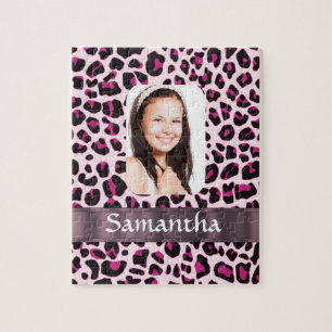 Pink Leopard-Druckvorlage Puzzle