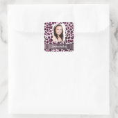 Pink Leopard-Druckvorlage Quadratischer Aufkleber (Tasche)