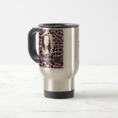 Pink Leopard-Druckvorlage Reisebecher (Vorderseite Links)