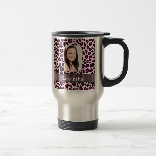 Pink Leopard-Druckvorlage Reisebecher (Rechts)