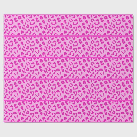 Pink Leopard Fur Muster Geschenkpapier (Flach)