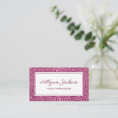 Pink Leopard Glitzer Business Card Visitenkarte (Stehend Vorderseite)