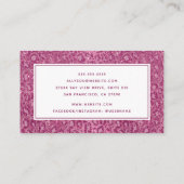 Pink Leopard Glitzer Business Card Visitenkarte (Rückseite)