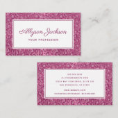 Pink Leopard Glitzer Business Card Visitenkarte (Vorne/Hinten)