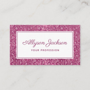 Pink Leopard Glitzer Business Card Visitenkarte