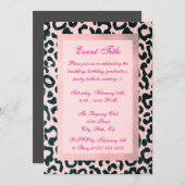 Pink Leopard Glitzer Einladung (Vorne/Hinten)