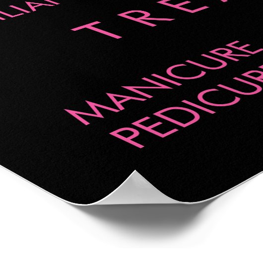 Pink Leopard Glitzer Salon Menü Wall Poster (Ecke)