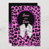 Pink Leopard Hochzeit Speichern Sie das Datum der  Save The Date (Vorne/Hinten)