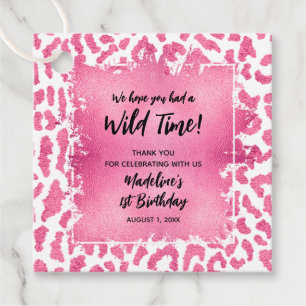 Pink Leopard Jungle Safari Geburtstag Vielen Dank Geschenkanhänger