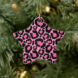 Pink Leopard Keramik Ornament