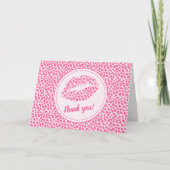 Pink Leopard Kiss - Danke Karte (Vorderseite)