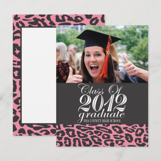 Pink Leopard-Klasse 2012 Postkarte (Vorne/Hinten)