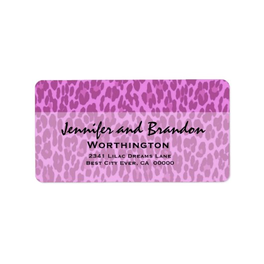 Pink Leopard Modern Adressaufkleber (Vorne)