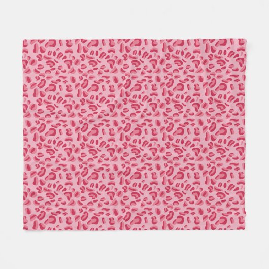 Pink Leopard Muster Fleecedecke (Vorderseite (Horizontal))