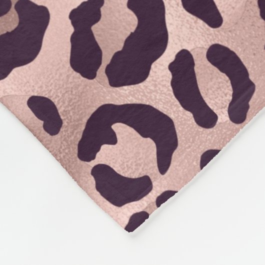 Pink Leopard Muster Fleecedecke (Ecke)