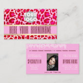 Pink Leopard Muster für das benutzerdefinierte Log Visitenkarte (Vorne/Hinten)