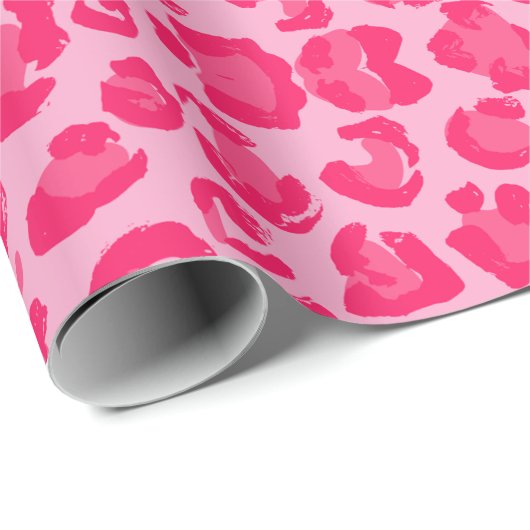Pink Leopard Muster Geschenkpapier (Rolleneckpunkt)