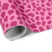 Pink Leopard Muster Girly Glam y2k Animal Print Geschenkpapier (Rolleneckpunkt)