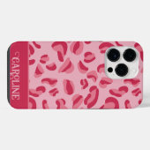 Pink Leopard Muster iPhone Hülle (Rückseite (Horizontal))