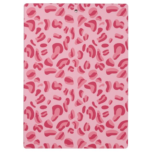 Pink Leopard Muster Klemmbrett (Rückseite)