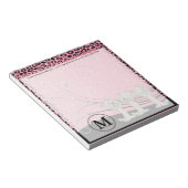 Pink Leopard Muster mit lustigen Katzen Notizblock (angewinkelt)