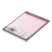 Pink Leopard Muster mit lustigen Katzen Notizblock (Rotiert)