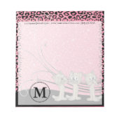 Pink Leopard Muster mit lustigen Katzen Notizblock (Vorderseite)
