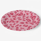 Pink Leopard Muster Pappteller (Schrägansicht)