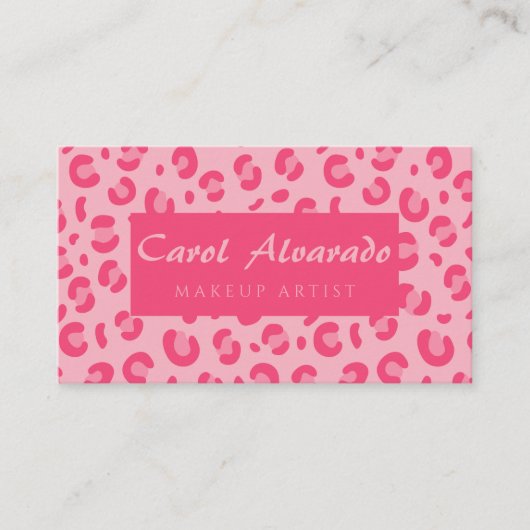 Pink Leopard Muster Visitenkarte (Vorderseite)