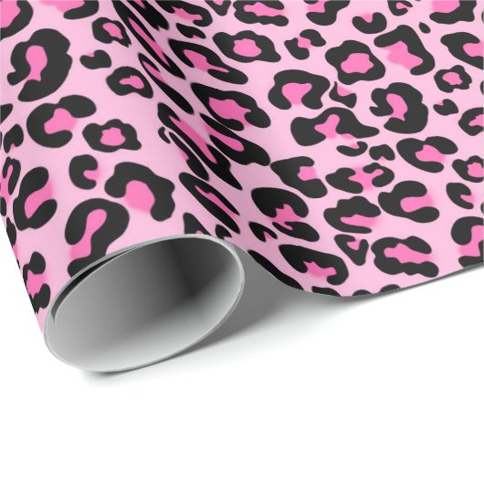Pink Leopard Muster Wickelpapier Geschenkpapier (Rolleneckpunkt)