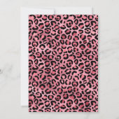 Pink Leopard Painted Black 60. Geburtstag Einladung (Rückseite)