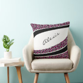 Pink Leopard Personalisierter Name Throw Kissen (Stuhl )