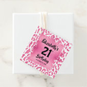 Pink Leopard Print 21. Geburtstag Personalisiert Geschenkanhänger (Beispiel)