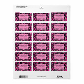 Pink Leopard Print Address Labels Adressaufkleber (Vorne)