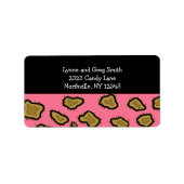 Pink Leopard Print Adressaufkleber (Vorne)