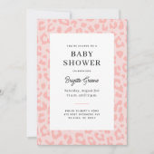Pink Leopard Print Baby Dusche Einladung (Vorderseite)