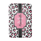 Pink Leopard Print Badematte (Vorderseite Vertikal)