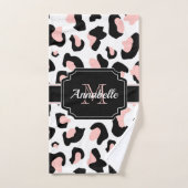 Pink Leopard Print Badhandtuch Set (Handtuch)