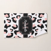 Pink Leopard Print Badhandtuch Set (Handtuch)