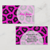 Pink Leopard Print Business Card Visitenkarte (Vorne/Hinten)