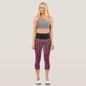 Pink Leopard Print Capri Leggings (Vorderseite)