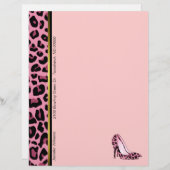 Pink Leopard Print Custom Letterhead Stationierung (Vorne/Hinten)