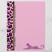 Pink Leopard Print Custom Letterhead Stationierung (Vorderseite)