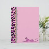 Pink Leopard Print Custom Letterhead Stationierung (Stehend Vorderseite)