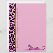 Pink Leopard Print Custom Letterhead Stationierung (Vorne/Hinten)