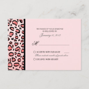 Pink Leopard Print Custom UAWG RSVP Karte