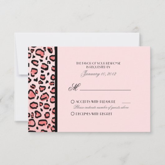 Pink Leopard Print Custom UAWG RSVP Karte (Vorderseite)
